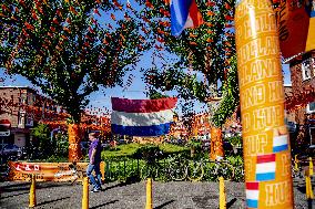 Streets decorated in The Hague for European Football Championship