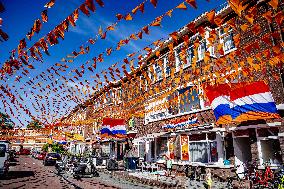 Streets decorated in The Hague for European Football Championship