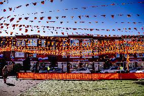 Streets decorated in The Hague for European Football Championship