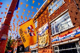 Streets decorated in The Hague for European Football Championship