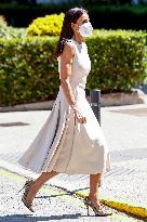 Queen Letizia During Inauguration Of Emilia Pardo Bazan Exhibition - Madrid