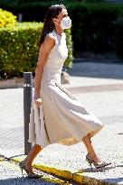 Queen Letizia During Inauguration Of Emilia Pardo Bazan Exhibition - Madrid