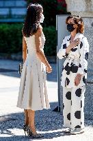 Queen Letizia During Inauguration Of Emilia Pardo Bazan Exhibition - Madrid