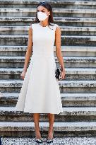 Queen Letizia During Inauguration Of Emilia Pardo Bazan Exhibition - Madrid