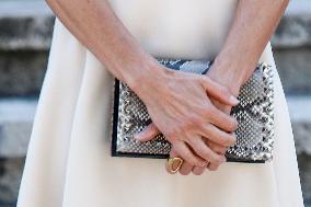 Queen Letizia During Inauguration Of Emilia Pardo Bazan Exhibition - Madrid