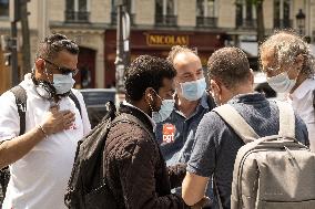 Protest in front of McDonald's restaurant - Paris