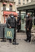 Protest in front of McDonald's restaurant - Paris