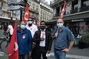 Protest in front of McDonald's restaurant - Paris