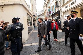 President Macron During A Day Visit In The Drome