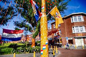 Streets decorated in The Hague for European Football Championship