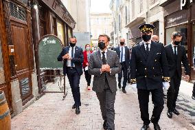 President Macron During A Day Visit In The Drome