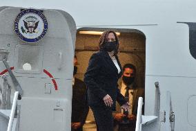 Kamala Harris Returns To Washington After Working Visit To Mexico