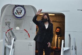 Kamala Harris Returns To Washington After Working Visit To Mexico