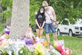 Tribute At The Scene Of Sunday's Hate-Motivated Vehicle Attack - Ontario