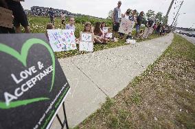 Tribute At The Scene Of Sunday's Hate-Motivated Vehicle Attack - Ontario