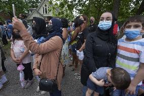 Tribute At The Scene Of Sunday's Hate-Motivated Vehicle Attack - Ontario