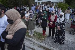 Tribute At The Scene Of Sunday's Hate-Motivated Vehicle Attack - Ontario
