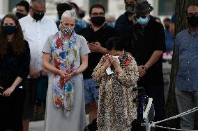 Tribute At The Scene Of Sunday's Hate-Motivated Vehicle Attack - Ontario