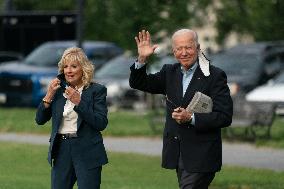 United States President Joe Biden and first lady Dr. Jill Biden depart the White House