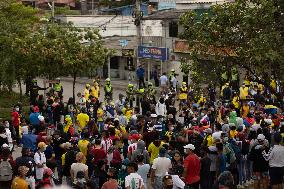 Protest Against Fifa Quatar World Cup 2022 Match Between Colombia And Argentina