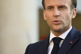 President Macron Welxomes North Macedonia PM For A Working Working Dinner - Paris