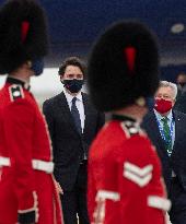 Justin Trudeau At Cornwall Airport Newquay Ahead Of The G7 Summit