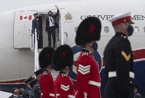 Justin Trudeau At Cornwall Airport Newquay Ahead Of The G7 Summit