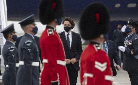 Justin Trudeau At Cornwall Airport Newquay Ahead Of The G7 Summit
