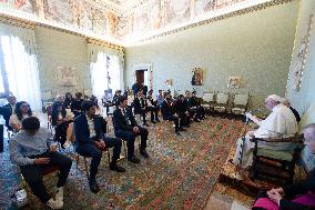 Pope Francis Meets Young People From The Parish of St. Paul the Apostle - Vatican