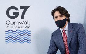 PM Trudeau Meets President Macron During G7 Summit - Cornwall