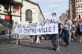 Demonstration Against The Grand Hopital Nord Project - Paris