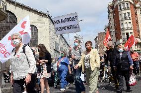 Demonstration Against The Grand Hopital Nord Project - Paris