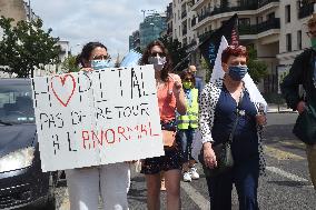 Demonstration Against The Grand Hopital Nord Project - Paris