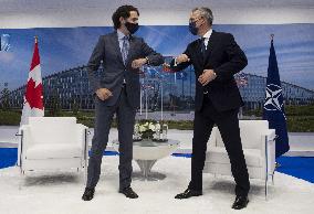 NATO Summit - Justin Trudeau and Jens Stoltenberg