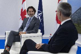 NATO Summit - Justin Trudeau and Jens Stoltenberg