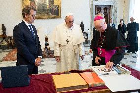Pope Francis meets Santiago de Compostela Archbishop