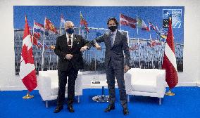 NATO Summit - Justin Trudeau and Eglis Levits