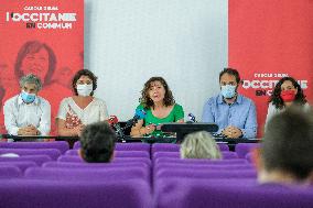 Press Conference of Carole Delga - Toulouse