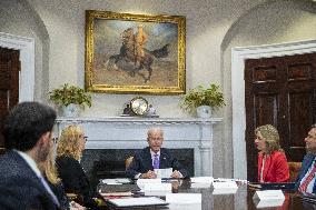 ★US President Joe Biden meets with FEMA Administrator Deanne Criswell and Homeland Security Advisor and Deputy National Securit