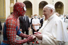Pope Francis With Spider-Man - Vatican