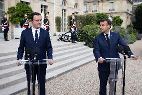President Macron Meets With Kosovo PM - Paris