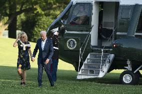 Biden Returns From Camp David