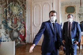 Emmanuel Macron meets Cristiano Amon - Versailles