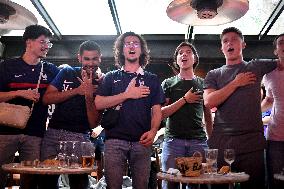 Football Fans Watch France v Switzerland - Paris