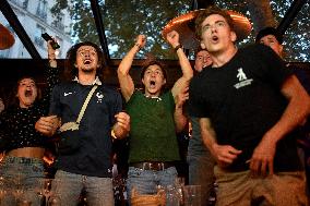 Football Fans Watch France v Switzerland - Paris