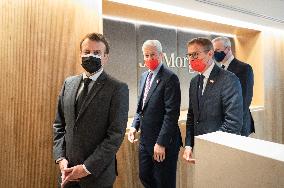 President Macron At Inauguration Of The Offices Of JP Morgan - Paris