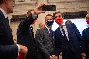 President Macron At Inauguration Of The Offices Of JP Morgan - Paris