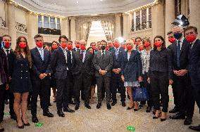 President Macron At Inauguration Of The Offices Of JP Morgan - Paris