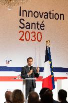 Emmanuel Macron attends the launching of the French CSIS