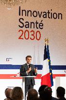 Emmanuel Macron attends the launching of the French CSIS